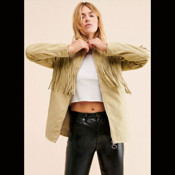 WeWoreWhat Fringe Faux Suede Jacket - Picture 1 of 6